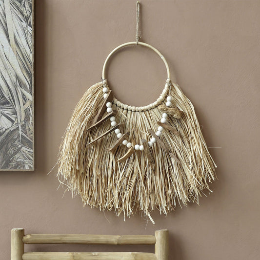 Chic Antique – Wanddekoration | Handgefertigtes Palmblatt | H51 cm | Natur