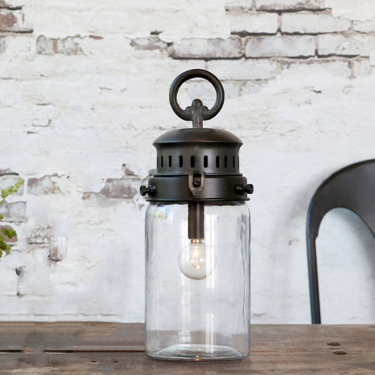 Chic Antique - Französische Scheunenlaterne mit Timer und LED-Lampe - 30 cm