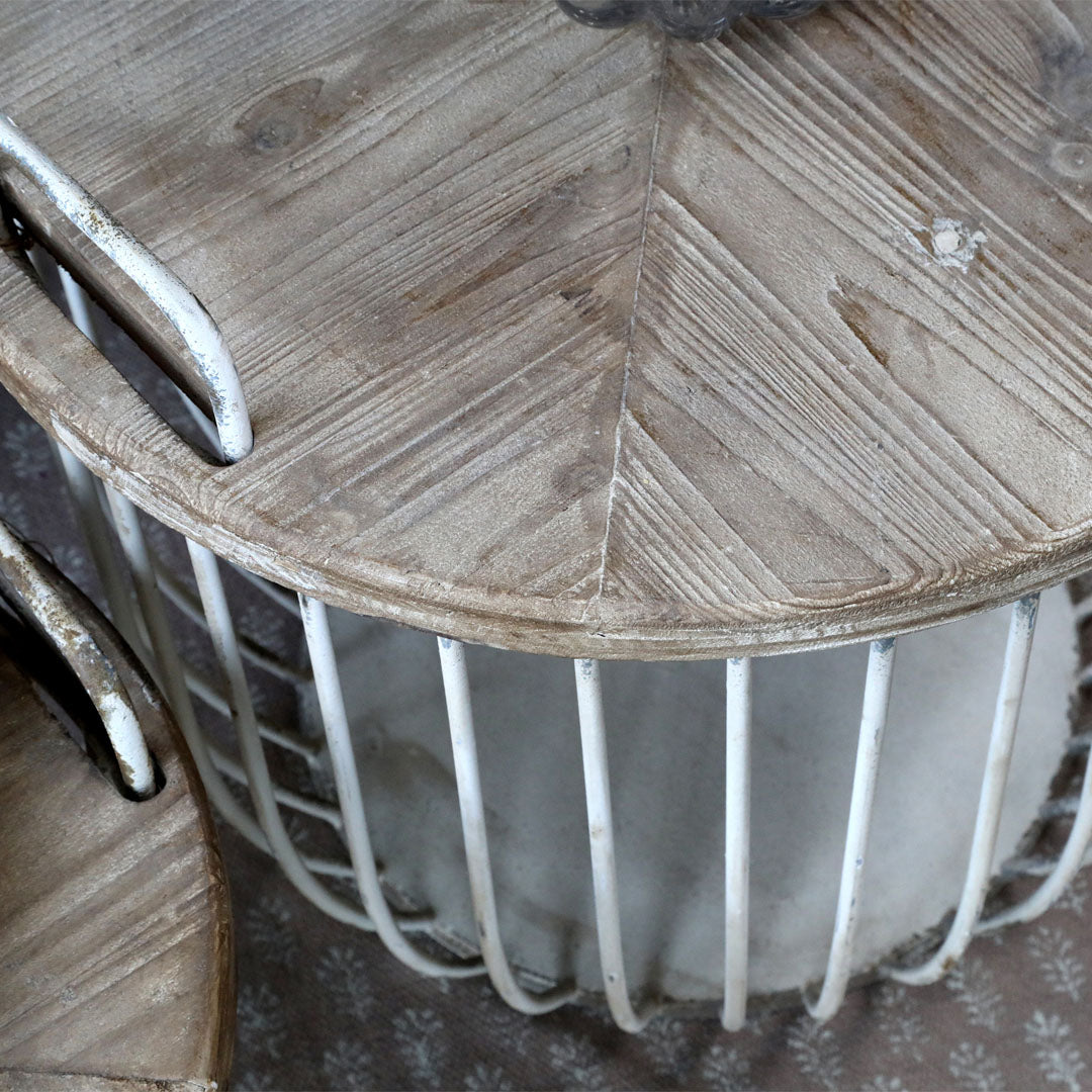 Chic Antique - Couchtisch-Set mit Holzdeckel - Weiß