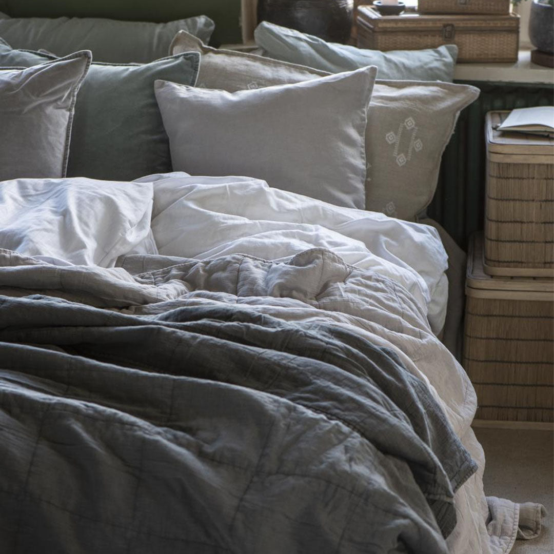Ib Laursen - Vintage Bettdecke doppelt Ash Grey 240x240 cm