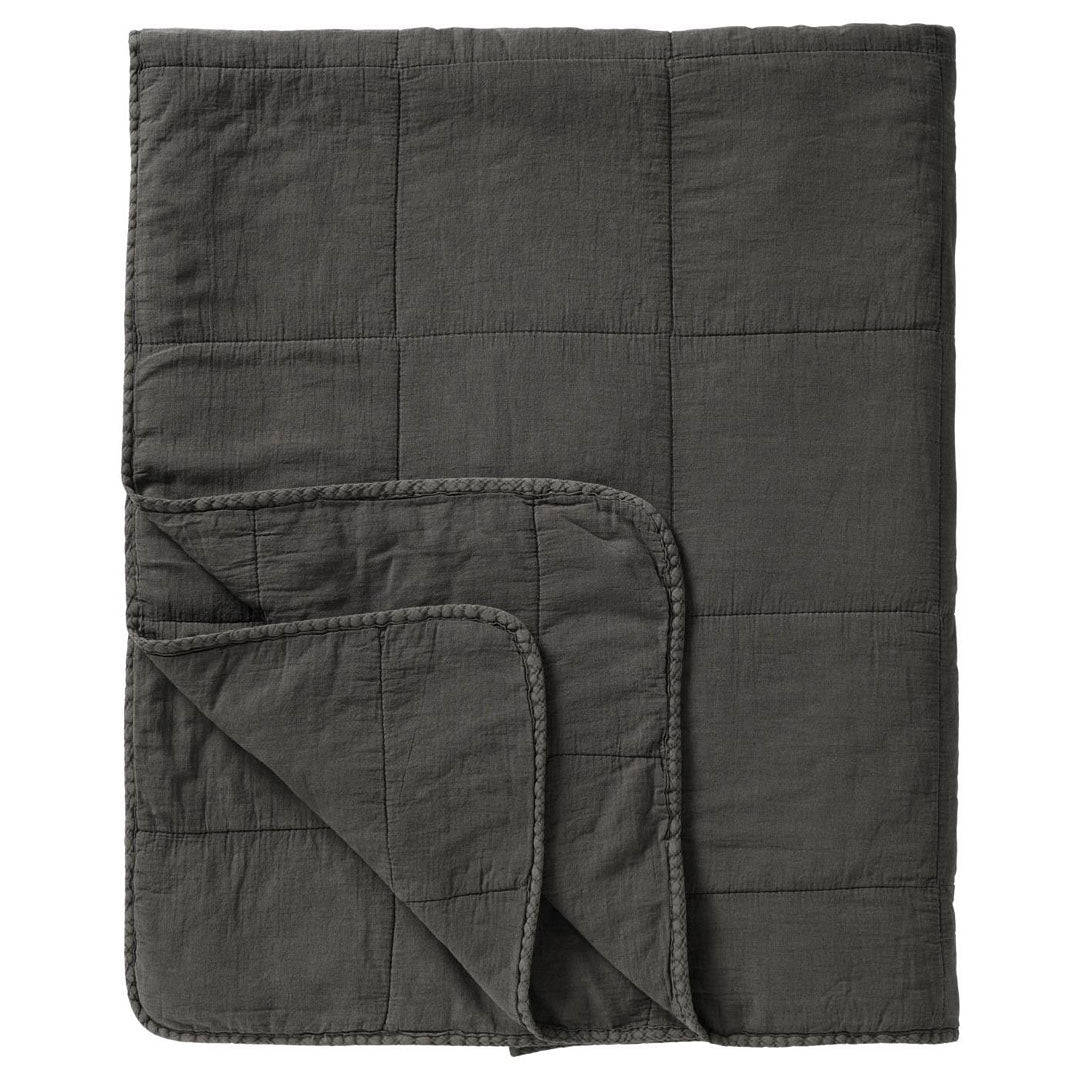 Ib Laursen - Vintage Bettdecke doppelt Thunder Grey 240x240 cm