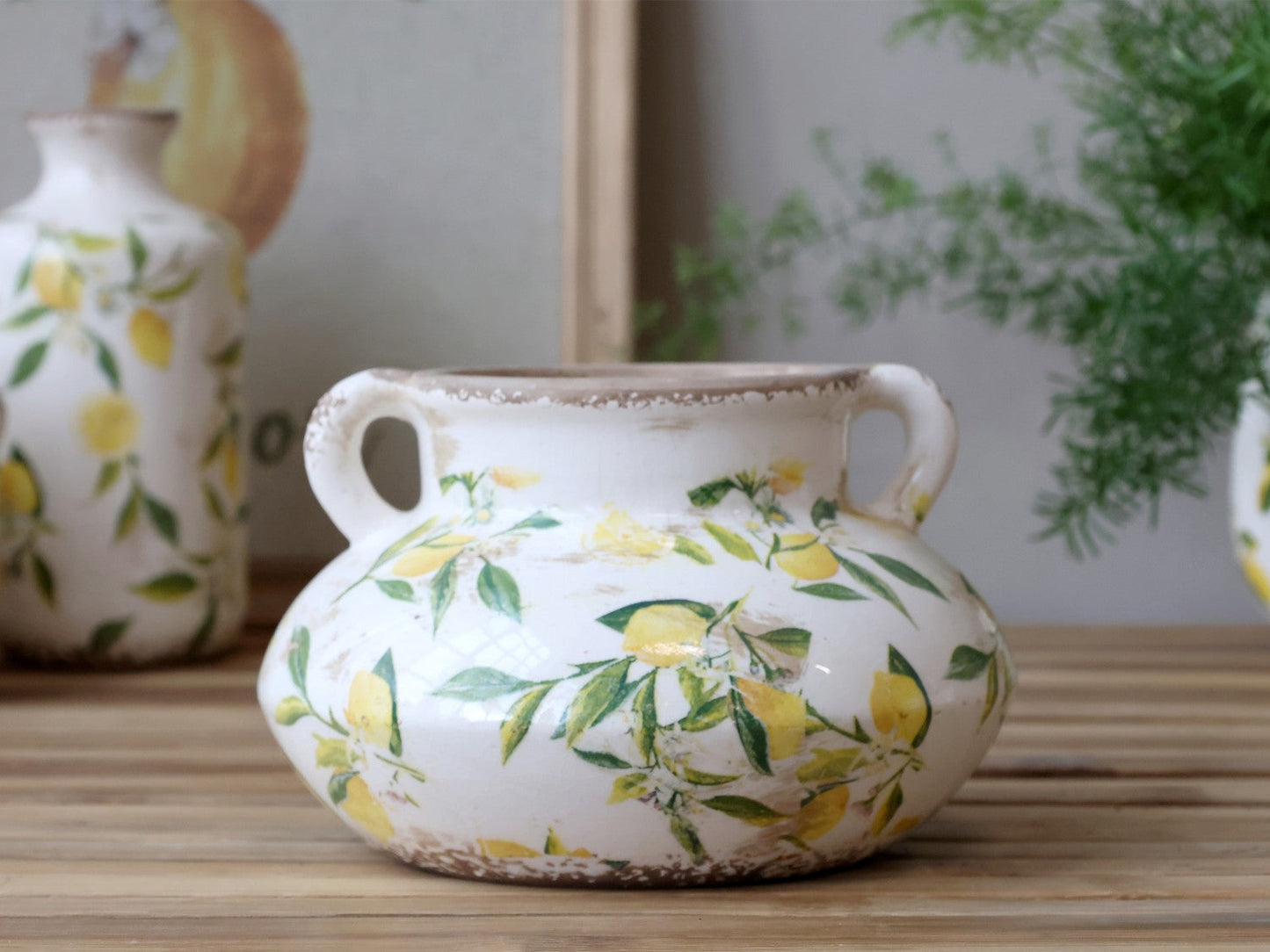 Chic Antique - Limone Übertopf mit Zitronenmotiv H13/Ø20