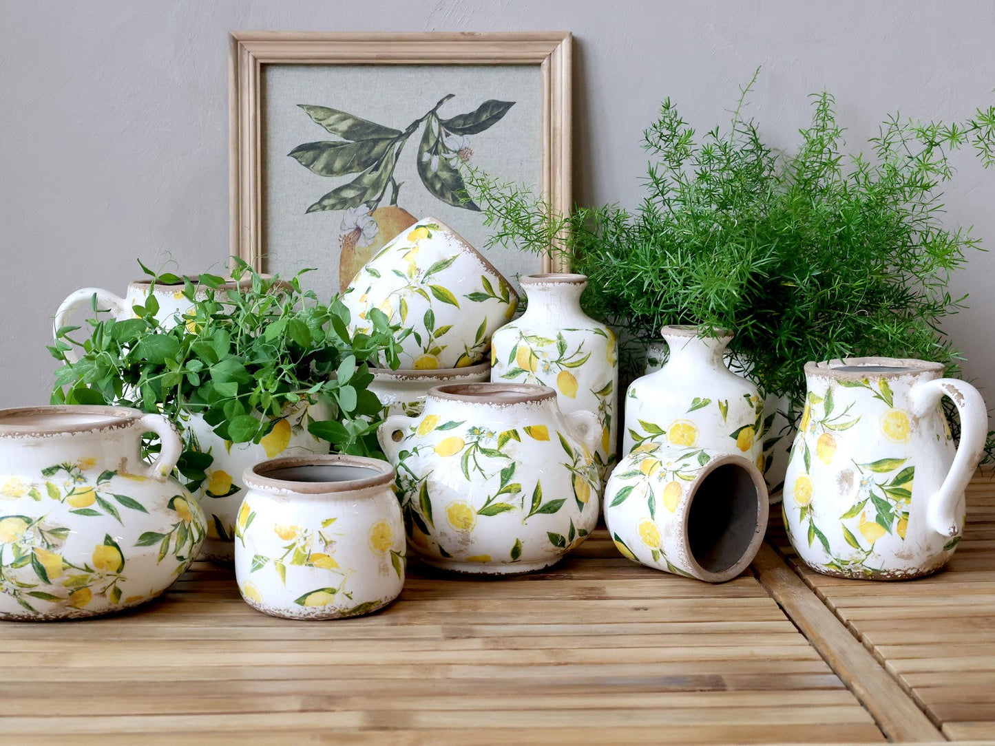 Chic Antique - Limone Übertopf mit Zitronenmotiv H13/Ø20