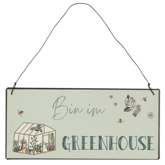 Ib Laursen - Metalschild "Bin im Greenhouse"