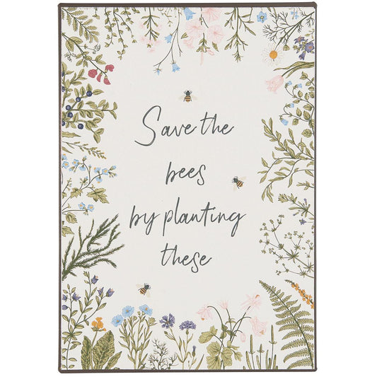 Ib Laursen - Metallschild "Save the bees by planting these"