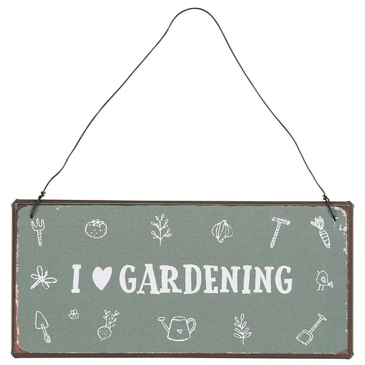 Ib Laursen - Metallschild  "I love gardening"
