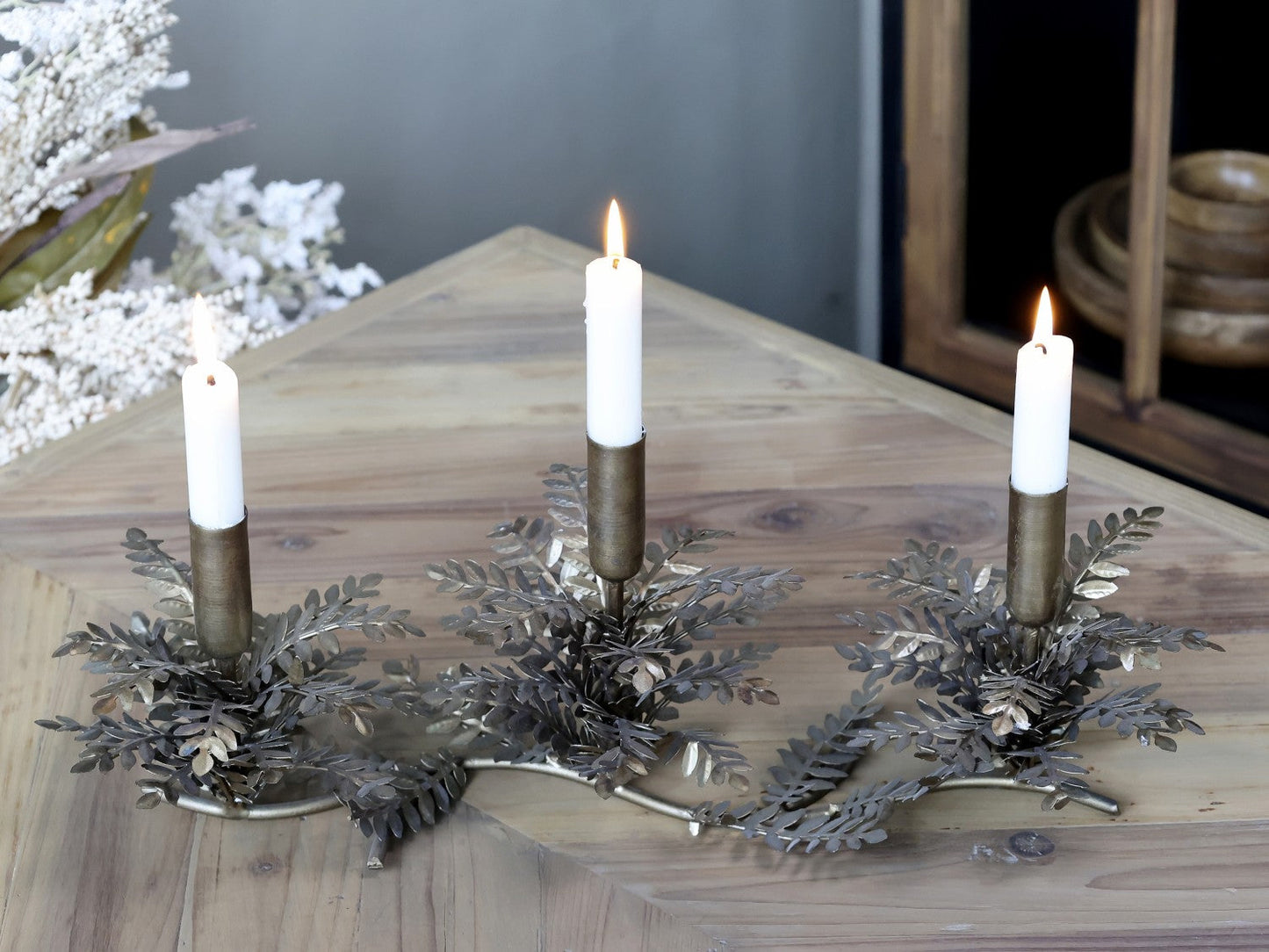 Chic Antique - Kerzenständer mit 3 Kerzenhaltern aus Messing