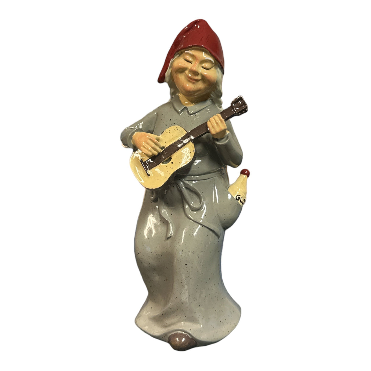 Harvesttime – Großer Wichtel mit Gitarre, Grau (19 cm)