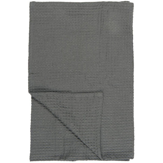Ib Laursen - Handtuch mit Waffelmuster in Anthrazit 50x100 cm