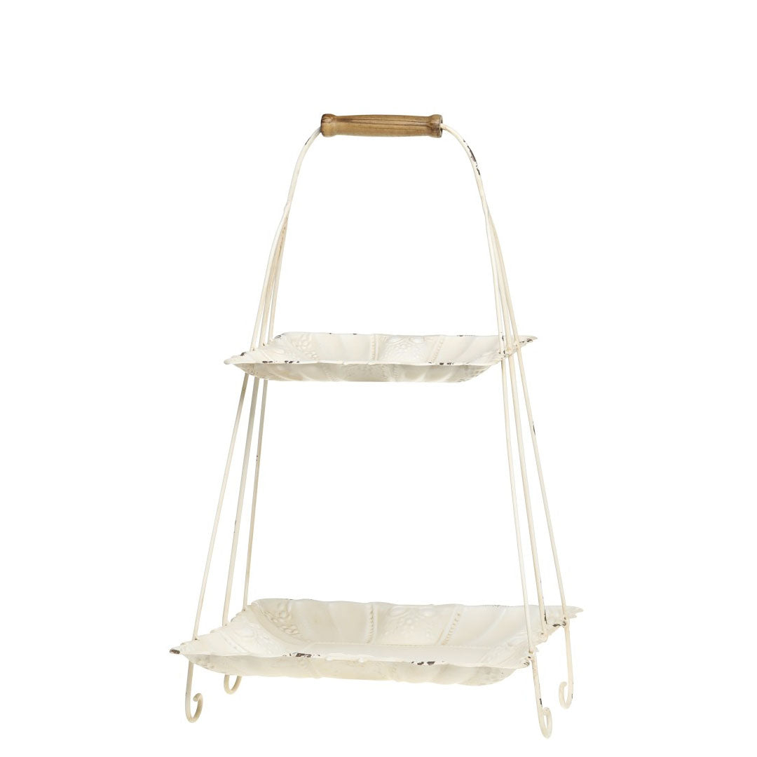 Chic Antique - Etagere mit Griff - Creme, H54/L31/B31 cm