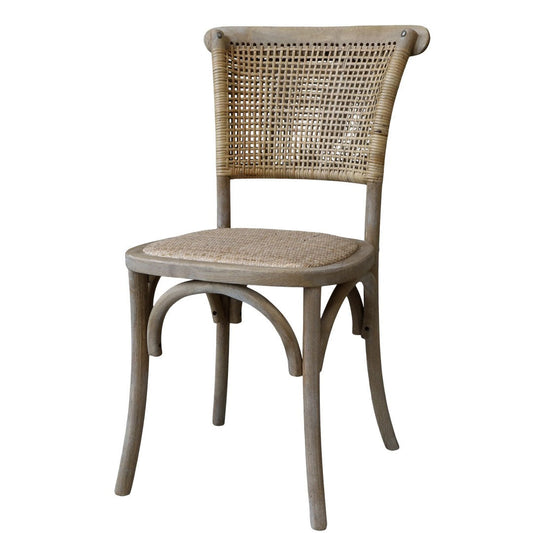 Chic Antique - Französische Essstühle mit Geflechtsitz & -rückenlehne - Natur (2er-Set)