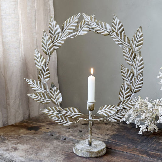 Chic Antique -  Kerzenständer mit Blättern für Stabkerzen