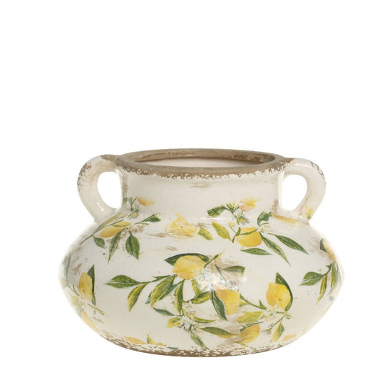 Chic Antique - Limone Übertopf mit Zitronenmotiv H13/Ø20