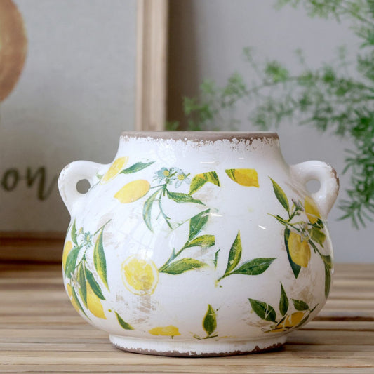 Chic Antique - Limone Pflanzgefäß mit Zitronenmotiv