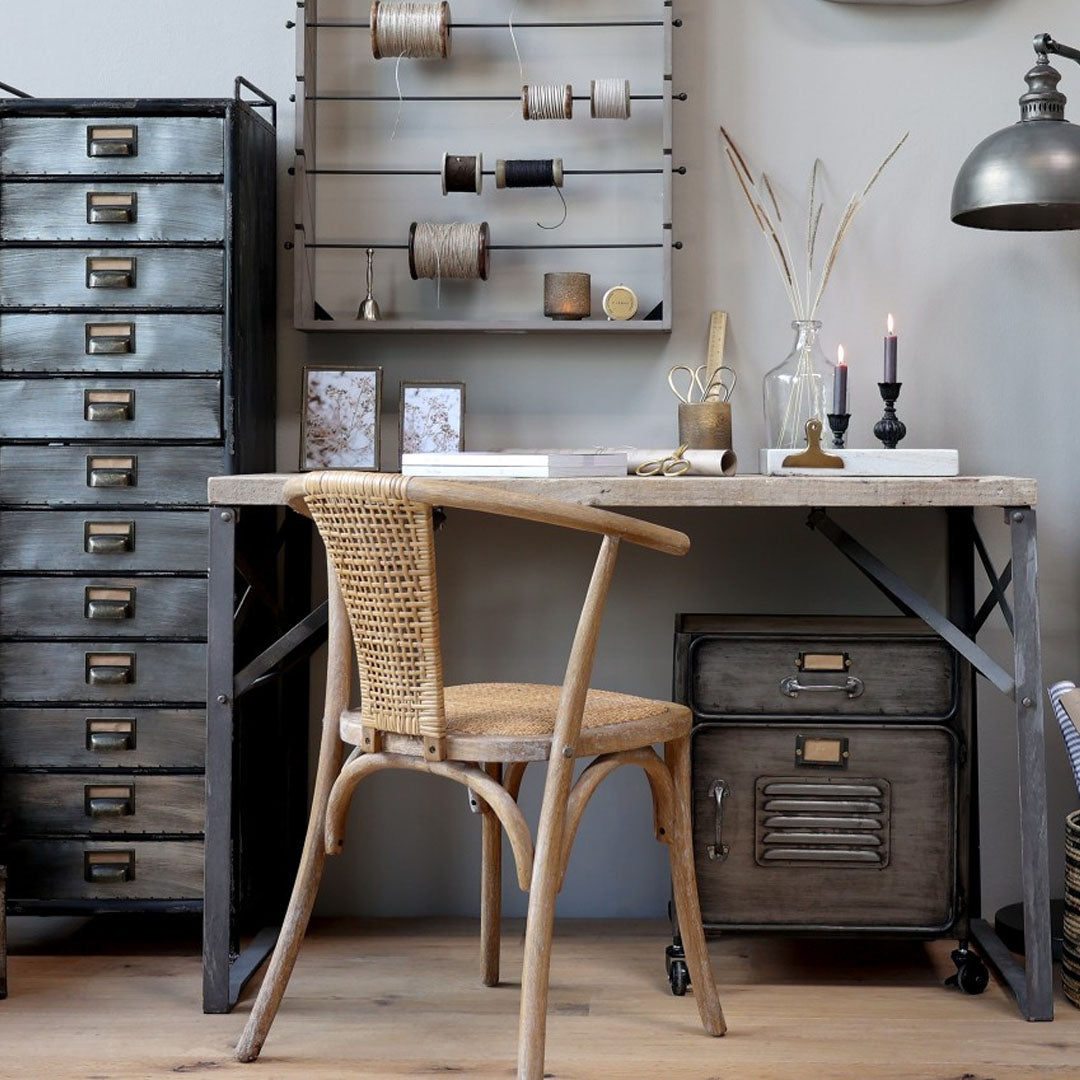 Chic Antique - Französische Essstühle mit Geflechtsitz & Rückenlehne - 2 Stück