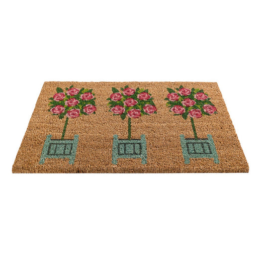 Kokosfußmatte Blumen 45 x 75 cm