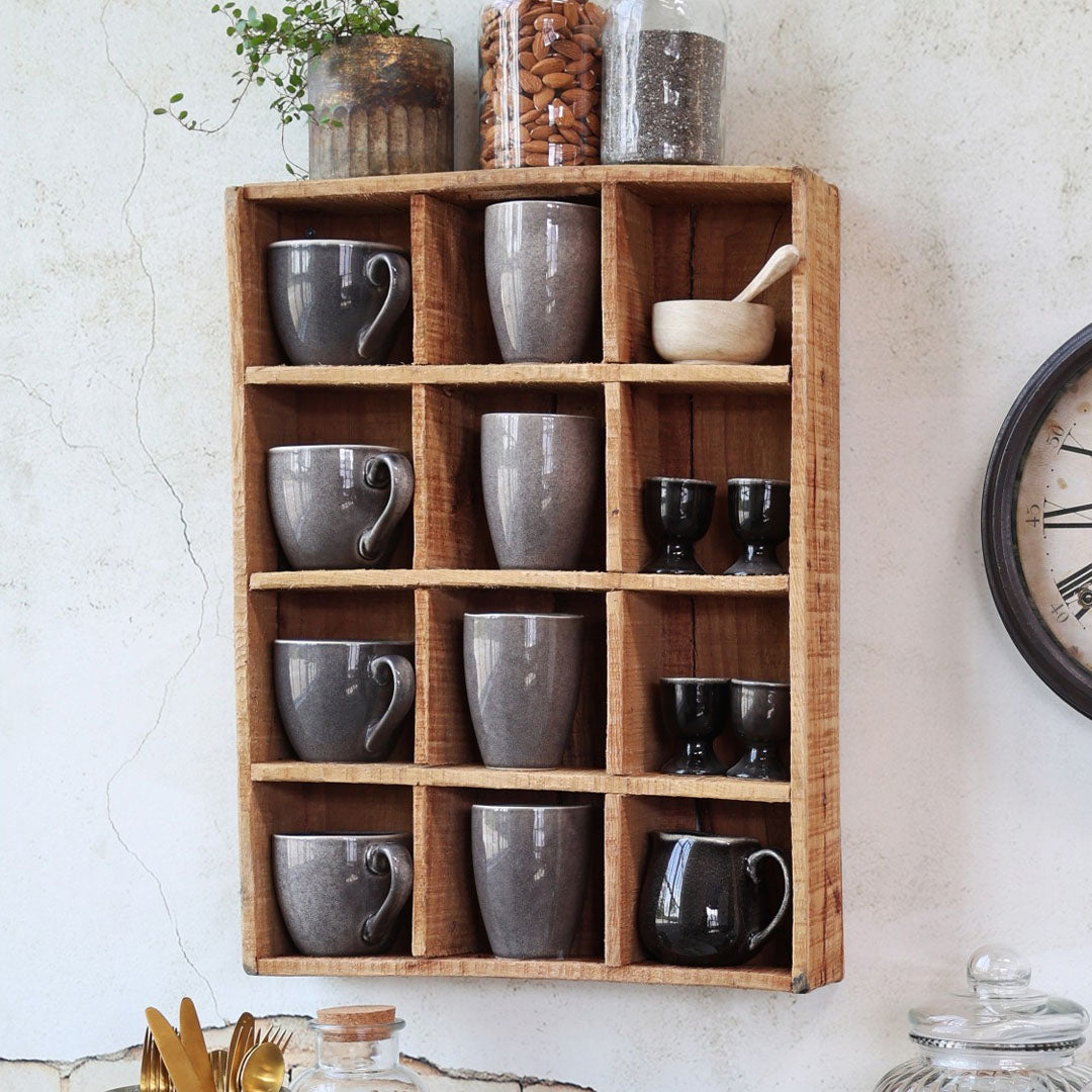 Chic Antique - Wandregal / Tablett Grimaud mit 12 Fächern