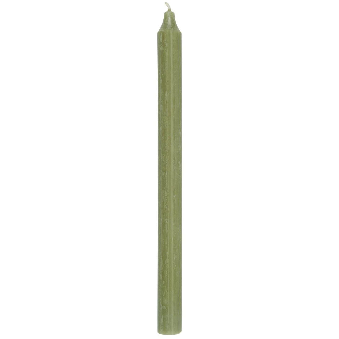 Ib Laursen - Stabkerze moosgrün rustikal - 2,2x29 cm - 3 Stück