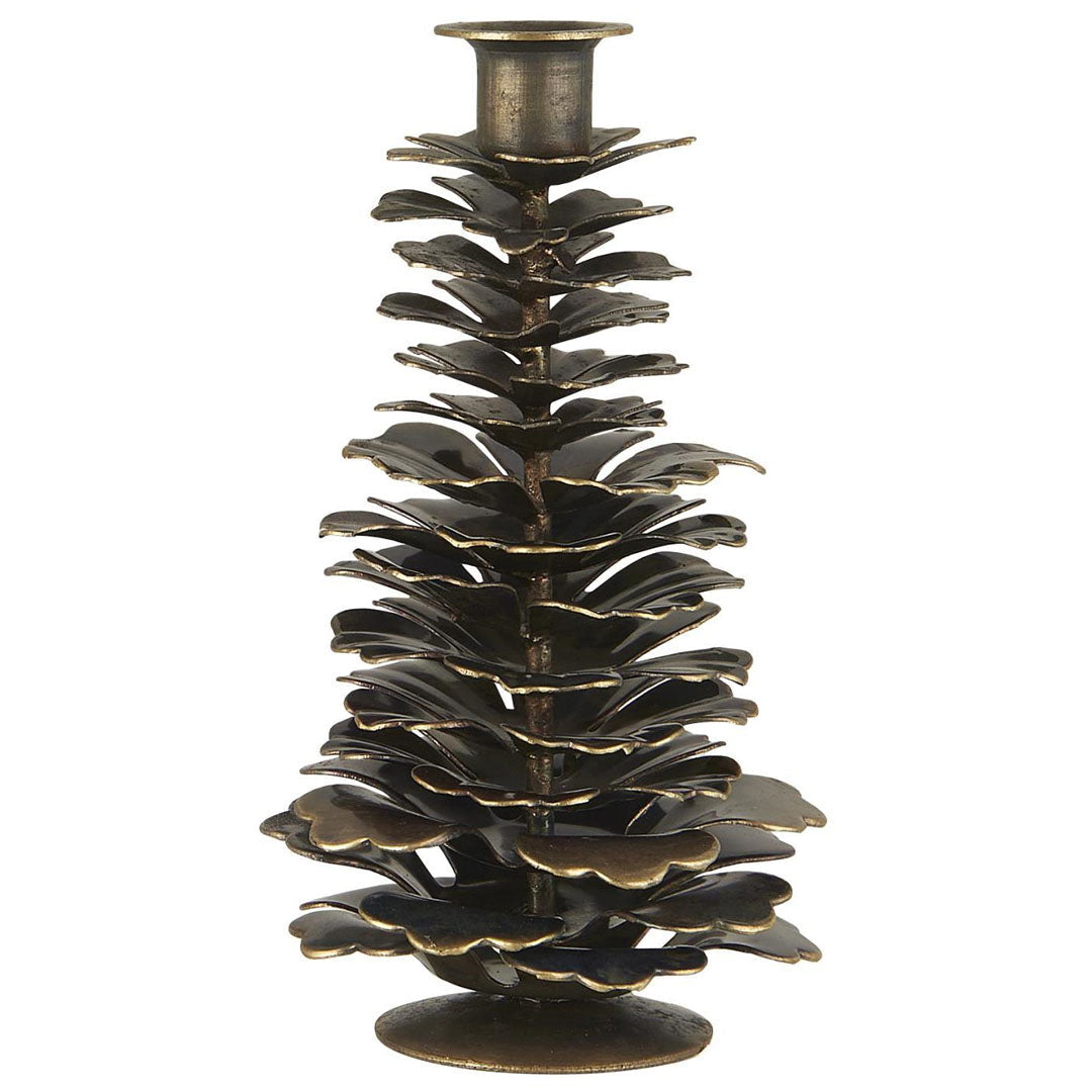 Ib Laursen - Kerzenhalter Zapfen f/dünne Kerze - 12x6 cm